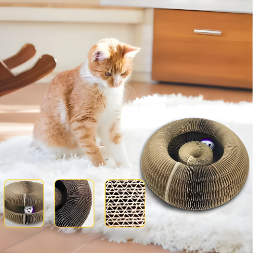 DjurDrömmen™ Magic Cat Scratch Board – Interaktiv Kattleksak & Klösbräda med Boll